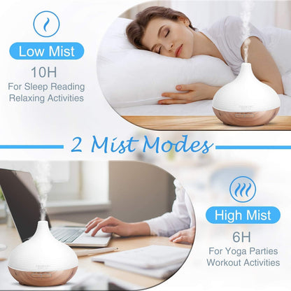 300ML Premium, Essential Oil Diffuser, Quiet 5-In-1 Humidifier, Natural Home Fragrance Diffuser with 7 LED Color Changing Light and Easy to Use