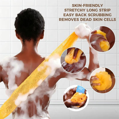 African Exfoliating Net Sponge for Bathing, Skin Friendly and Dries Quickly Lightweight Shower Net, Soft Cleansing Soap Saving Scrubbing Exfoliating Bath Sponge