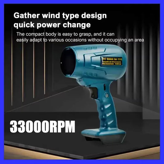 Handheld Electric Turbo Blower 18V Battery 33000RPM Brushless Air Duster Violent Fan Car Dryer Power Tool for Cleaning