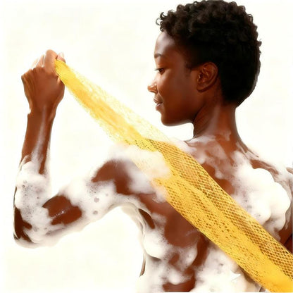 African Exfoliating Net Sponge for Bathing, Skin Friendly and Dries Quickly Lightweight Shower Net, Soft Cleansing Soap Saving Scrubbing Exfoliating Bath Sponge